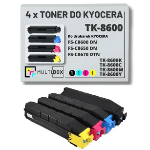 4-pak Toner do KYOCERA TK8600 FS8600 8650 30,0K/3x20,0K CMYK Multibox zamiennik