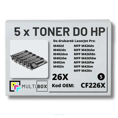 5-PAK Multibox Toner do HP CF226X 26X M402 M426 zamiennik