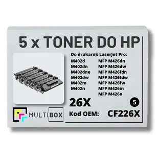 5-PAK Multibox Toner do HP CF226X 26X M402 M426 zamiennik