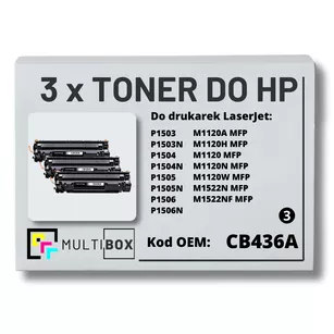 Toner do HP CB436A 36A P1505 M1120 3-pak Zamiennik Multibox