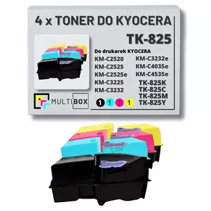 4-pak Toner do KYOCERA TK825 KMC2520/2525/3225/3232/4035 15,0K/3x7,0K CMYK Multibox zamiennik