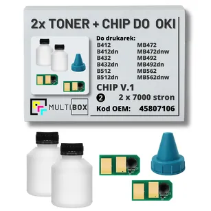 2-PAK Multibox Tonery + chipy V.1 do OKI B412 B432 B512 MB472 MB492 MB562 45807106 2x7,0K