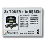 3-PAK Multibox 2x Toner + 1x Bęben do LEXMARK MS317 MS417 51B2000 50F0Z00 2x2.5K/60.0K zamiennik - 2