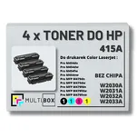 4-PAK Multibox Toner do HP 415A CMYK W2030A W2031A W2032A W2033A zamiennik BEZ CHIPA - 2
