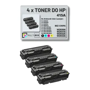 4-PAK Multibox Toner do HP 415A CMYK W2030A W2031A W2032A W2033A zamiennik BEZ CHIPA