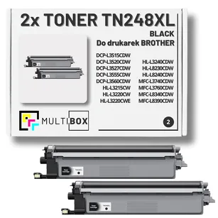 2-PAK Multibox Toner do BROTHER TN248XLBK Black zamiennik