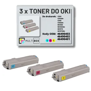 Toner do OKI C532 MC563 3-pak cyan/magenta/yellow zamiennik Multibox