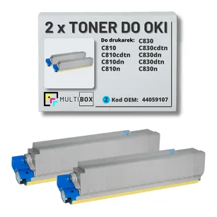 2-PAK Multibox Toner do OKI C810 C830 44059107 cyan zamiennik