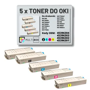 Toner do OKI MC760 MC770 MC780 5-pak black/cyan/magenta/yellow zamiennik Multibox