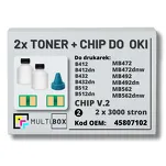 2-PAK Multibox Tonery + chipy V.2 do OKI B412 B432 B512 MB472 MB492 MB562 45807102 2x3,0K - 2