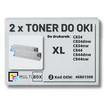 2-PAK Multibox Toner do OKI C834 C844 46861308 XL black zamiennik - 2