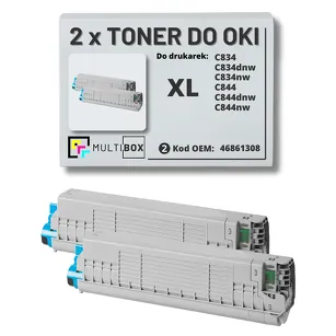 Toner do OKI C834 C844 46861308 2-pak XL black zamiennik Multibox