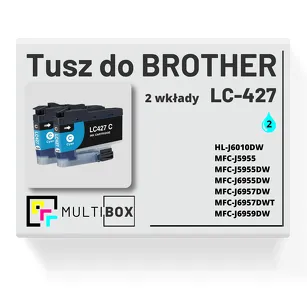 2-PAK Multibox Tusz do BROTHER LC427C cyan zamiennik