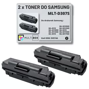 2-pak Toner do SAMSUNG ML4510 ML5010 MLT-D307S SV074A 7K Multibox Zamiennik