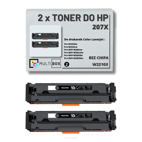 2-PAK Multibox Toner do HP 207X BLACK W2210X zamiennik BEZ CHIPA