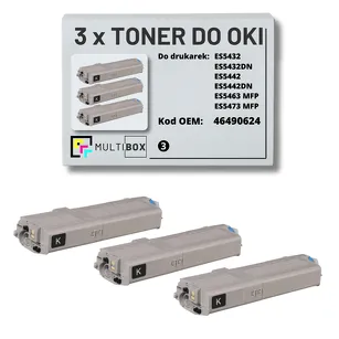 3-PAK Multibox Toner do OKI ES5432 ES5463 46490624 black zamiennik