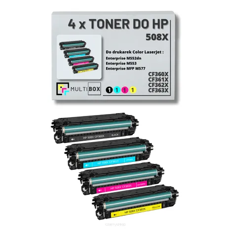 Toner do HP 508X 4-pak CMYK CF360X CF361X CF362X CF363X zamiennik Multibox