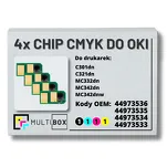 4-PAK Multibox zestaw Chipów CMYK do OKI C301 C321 MC332 MC342 2,2K/3x1,5K - 2