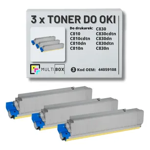 3-PAK Multibox Toner do OKI C810 C830 44059108 black zamiennik