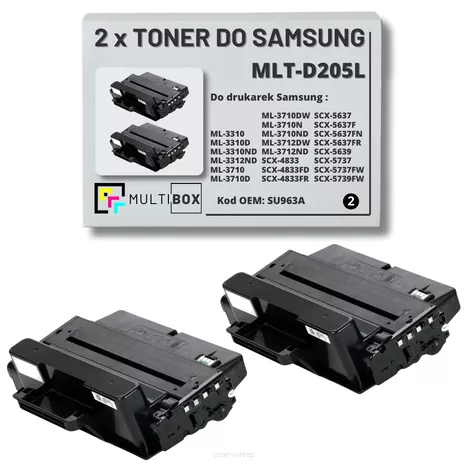 2-pak Toner do SAMSUNG ML3310 ML3710 MLT-D205L SU963A 5K Multibox Zamiennik