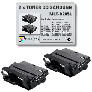 2-pak Toner do SAMSUNG ML3310 ML3710 MLTD205L SU963A 5K Multibox Zamiennik