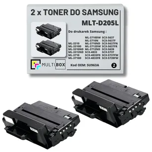 2-PAK Multibox Toner do SAMSUNG ML3310 ML3710 MLTD205L SU963A 5K Zamiennik