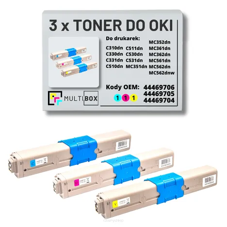 Toner do OKI C310 MC362 MC562 3-pak cyan/magenta/yellow zamiennik Multibox