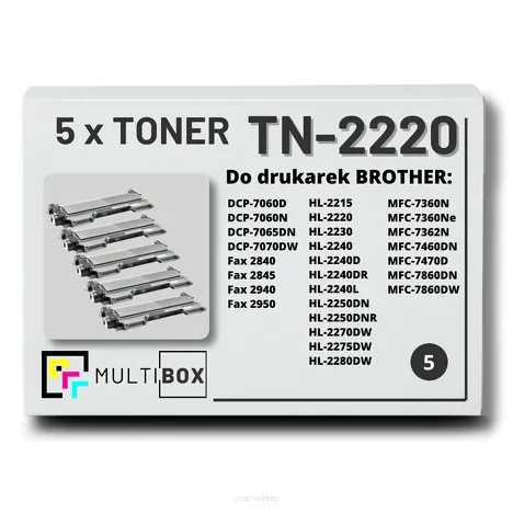 5-PAK Multibox Toner do BROTHER TN2220 zamiennik