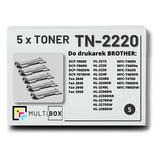 Toner do BROTHER TN-2220 5-pak Multibox zamiennik