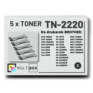 Toner do BROTHER TN2220 5-pak Multibox zamiennik