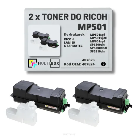 2-PAK Multibox Toner do RICOH MP501 407823 407824 Zamiennik