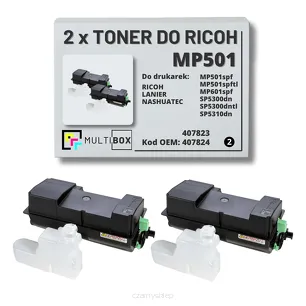 2-pak Toner do RICOH MP501 407823 407824 Zamiennik Multibox