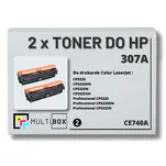 2-PAK Multibox Toner do HP 307A BLACK CE740A zamiennik - 2