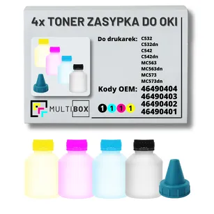 4-PAK Multibox Tonery zasypki do OKI C532 C542 MC563 MC573 4x1,5K