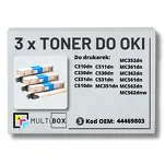 3-PAK Multibox Toner do OKI C310 MC362 MC562 44469803 black zamiennik - 2
