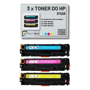 3-PAK Multibox Toner do HP 312A CMY CF381A CF382A CF383A zamiennik