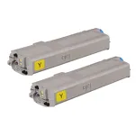 2-PAK Multibox Toner do OKI C532 MC563 46490605 XL yellow zamiennik - 3