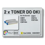2-PAK Multibox Toner do OKI C801 C821 44643001 yellow zamiennik - 2