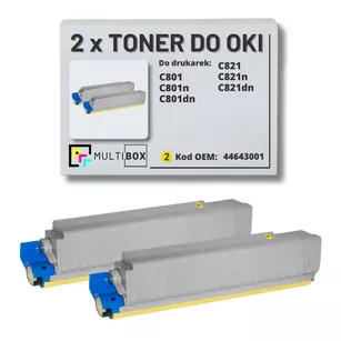 Toner do OKI C801 C821 44643001 2-pak yellow zamiennik Multibox