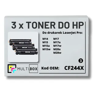 3-PAK Multibox Toner do HP CF244X 44X M14 M15 M17 Zamiennik