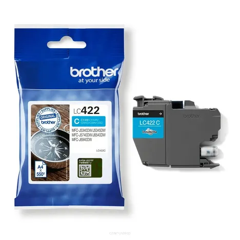 BROTHER tusz LC422C oryginalny cyan 550 stron