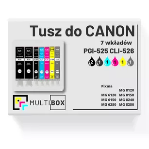 Tusz do CANON PGI525 CLI526 7-pak black pigment / black / cyan / magenta / yellow / grey zamiennik Multibox