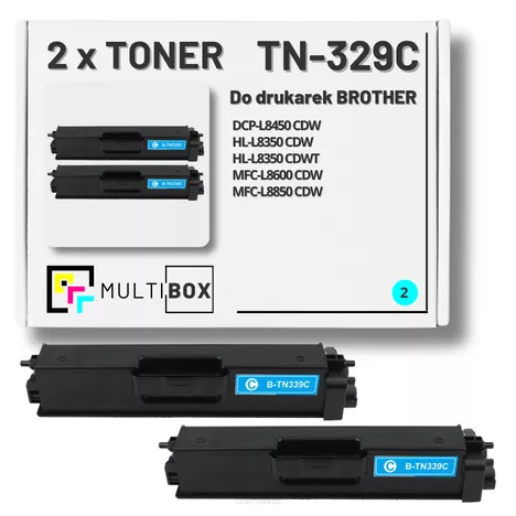 Toner do BROTHER TN329C 2-pak Cyan Multibox zamiennik