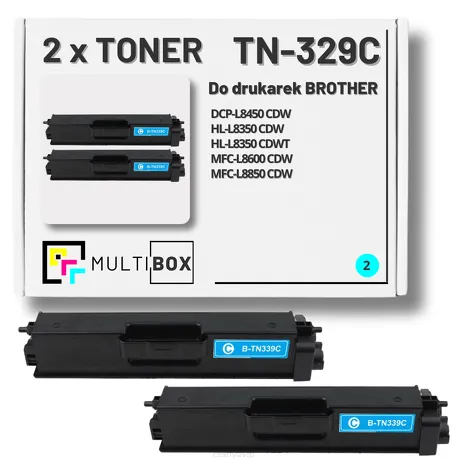 2-PAK Multibox Toner do BROTHER TN329C Cyan zamiennik