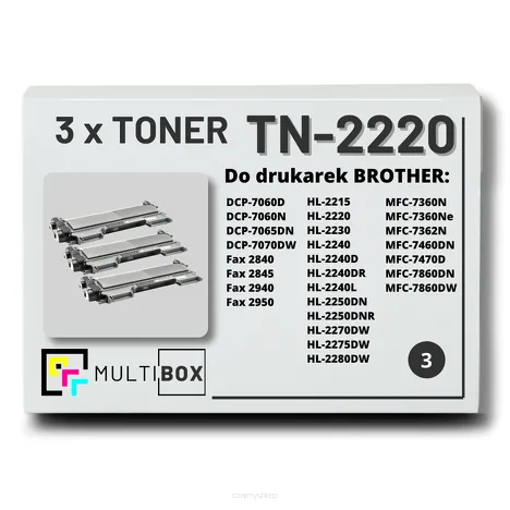 Toner do BROTHER TN-2220 3-pak Multibox zamiennik