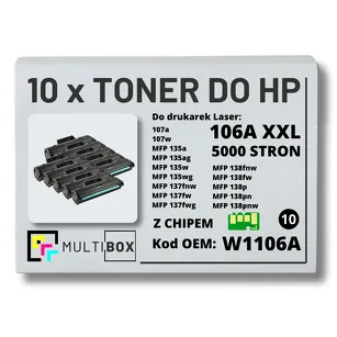 10-PAK Multibox Toner do HP W1106A XXL Laser 106A 107a 135a 137wg 138fw zamiennik