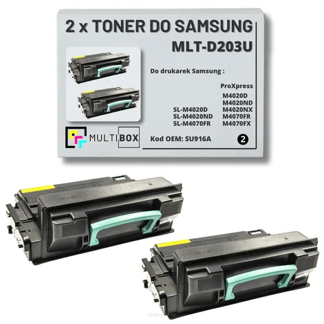 2-PAK Multibox Toner do SAMSUNG M4020 MLTD203U SU916A 15K Zamiennik