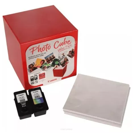 Canon Tusz PG560 + CL561 Photo Cube 3713C007 oryginalny black + color + papier PP201