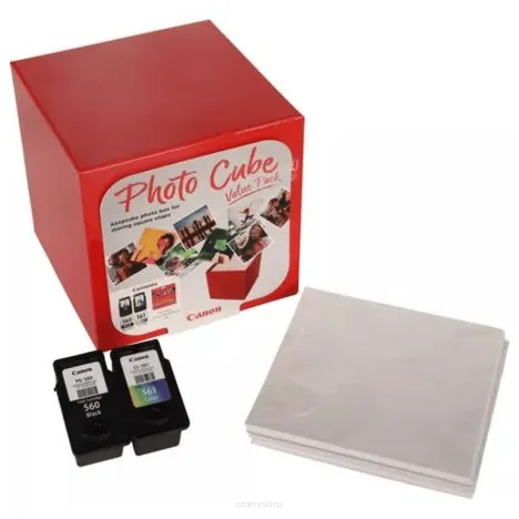 Canon oryginalny Tusz PG560 + CL561 Photo Cube 3713C007 black + color + papier PP201