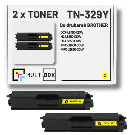 2-PAK Multibox Toner do BROTHER TN329Y Yellow zamiennik